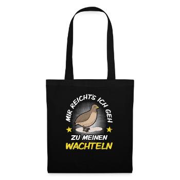 Wachtel Wachteln - Stoffbeutel - Schwarz - Vorne