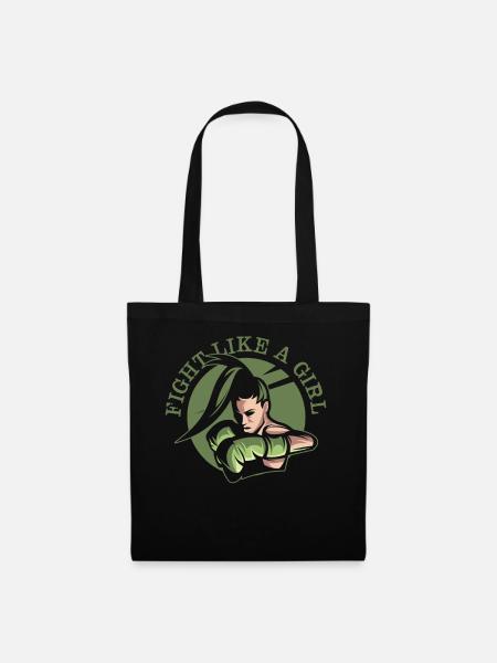 Fight Like A Girl Boxerin Boxen Punch Martial Arts - Stoffbeutel - Schwarz
