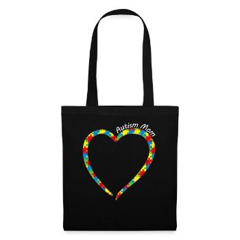 Autisme Mom Heart Of Puzzle Peaces Cute Autism Awar - Sac en tissu - noir - Devant