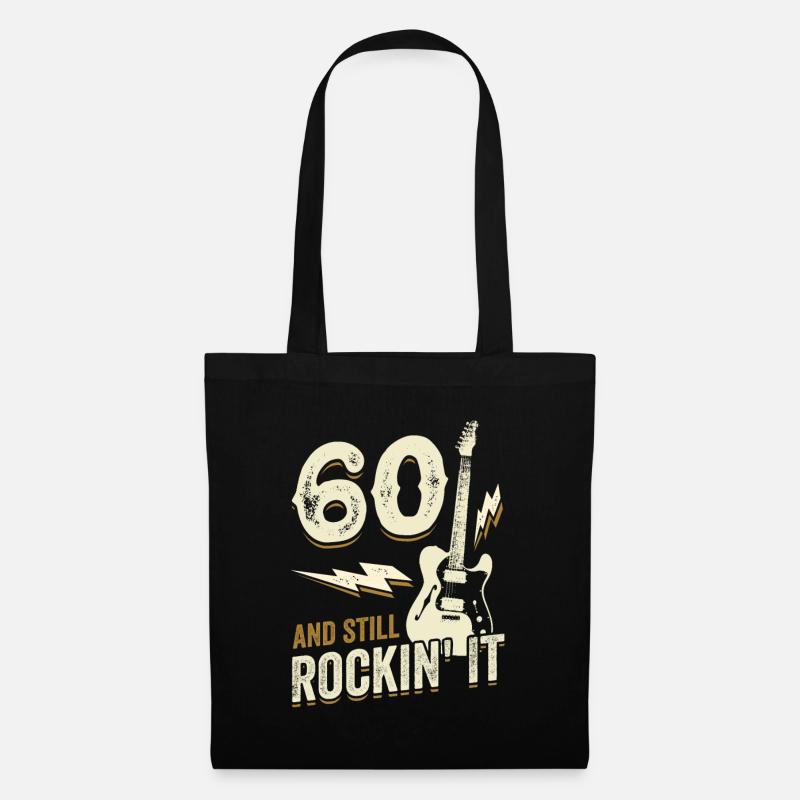 60. Geburtstag Gitarre Gitarrist Geschenk - Stoffbeutel - Schwarz