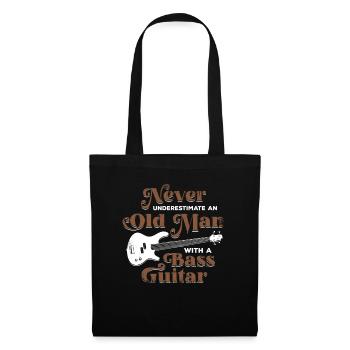 Vieil homme basse guitare basse basse guitariste cadeau - Sac en tissu - noir - Devant