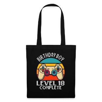 Niveau 18 terminé - 18e anniversaire Gamepad Gamer - Sac en tissu - noir - Devant