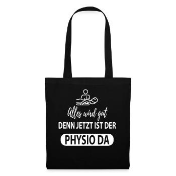 Physiotherapeut Humorvoll Geschenk Spruch Lustig - Stoffbeutel - Schwarz - Vorne