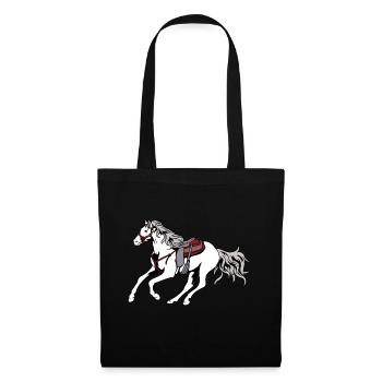Cheval occidental équitation western cowboy cheval galop - Sac en tissu - noir - Devant