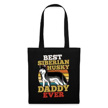 Husky de Sibérie Rétro - Sac en tissu - noir - Devant