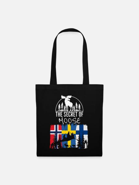 The Secret of Moose - Norway - Sweden - Finland - Stoffbeutel - Schwarz