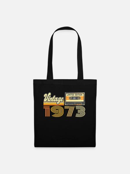 Vintage 1973 Cassette Mixtape - 47th Birthday - Tote Bag - black