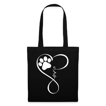 Dog Love Paw Funny Pawprint Design Dog Owner Cute - Tote Bag - black - Front