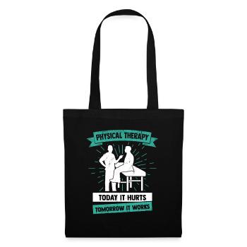 Cadeau de physiothérapeute - Sac en tissu - noir - Devant