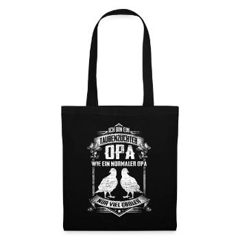 Taubenzüchter Opa - Stoffbeutel - Schwarz - Vorne