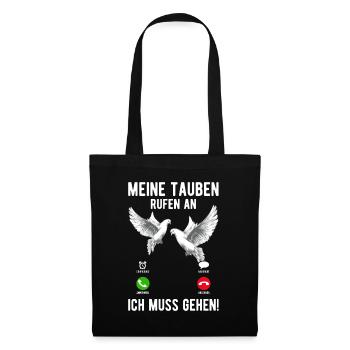 Taubenzüchter Tauben Vogel Anruf Geschenk - Stoffbeutel - Schwarz - Vorne