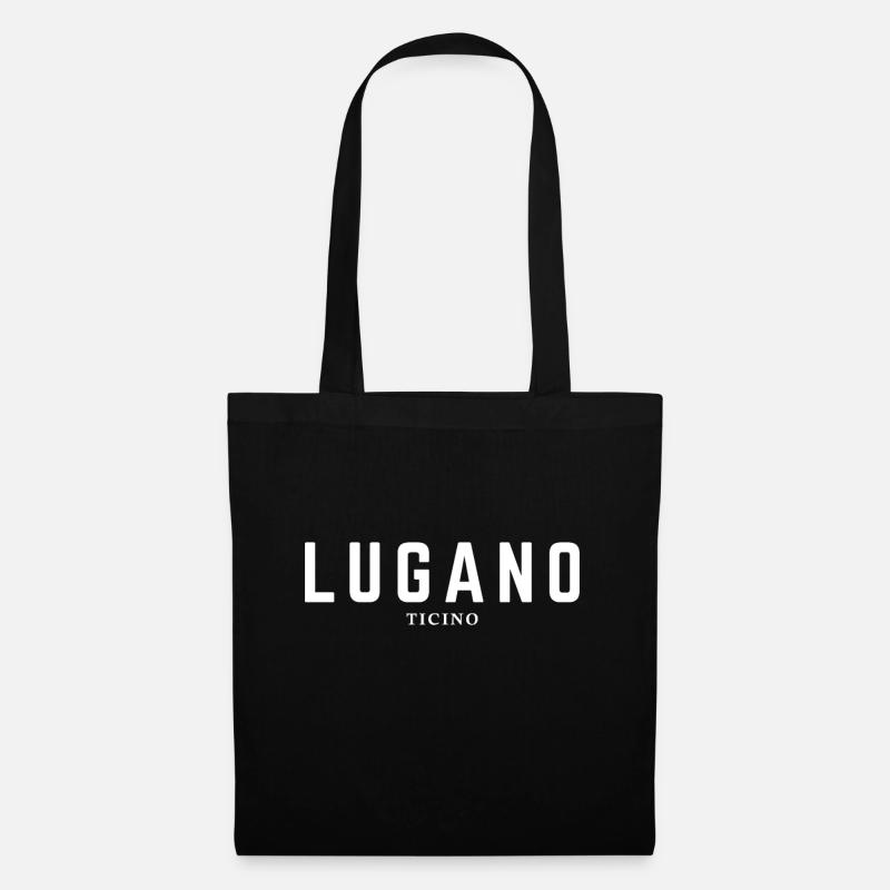 Lugano Ticino Bold Typo - Stoffbeutel - Schwarz