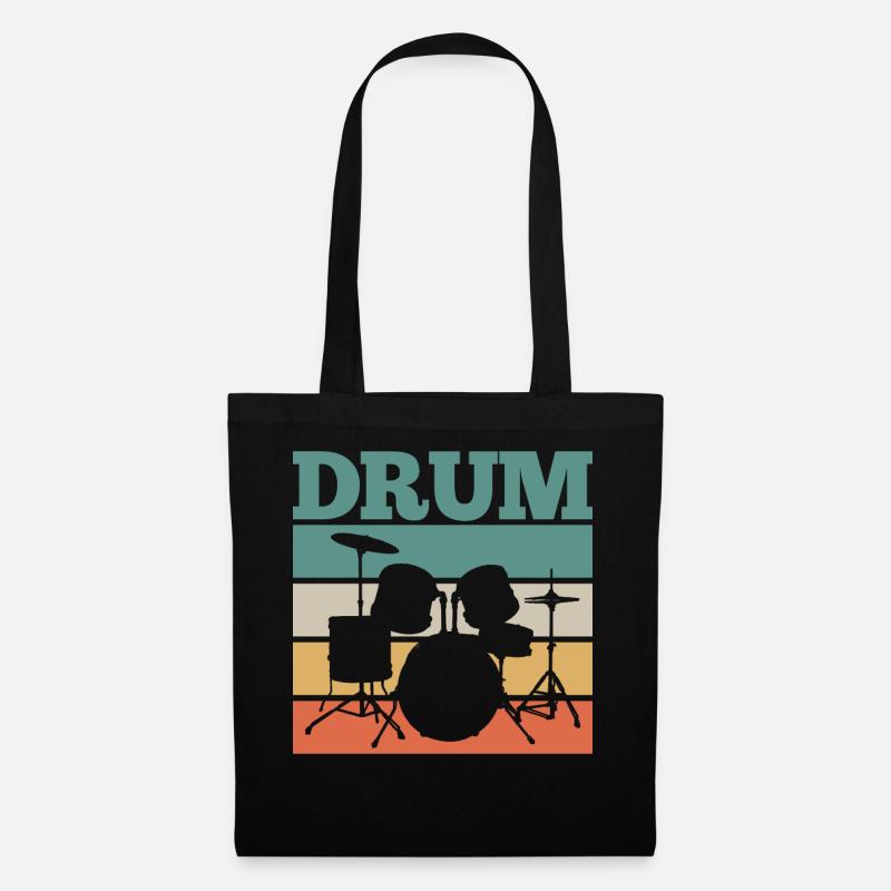Drummer Drums Retro - Tote Bag - black