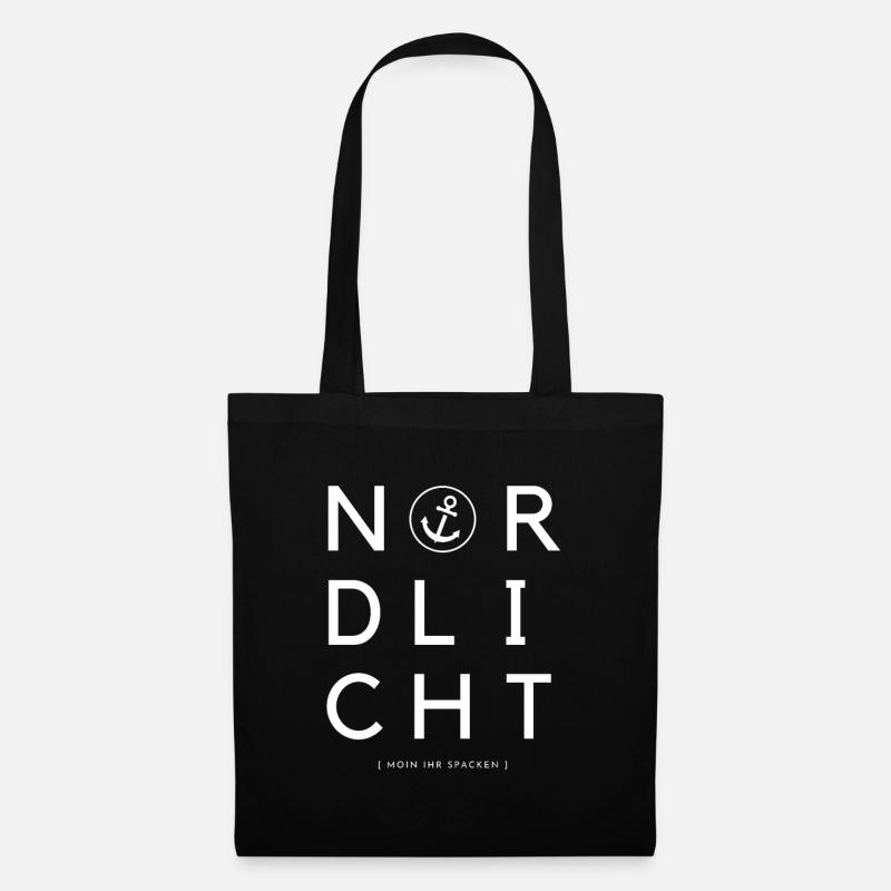 Nordlicht Anker Moin Ihr Spacken Nordisch - Stoffbeutel - Schwarz