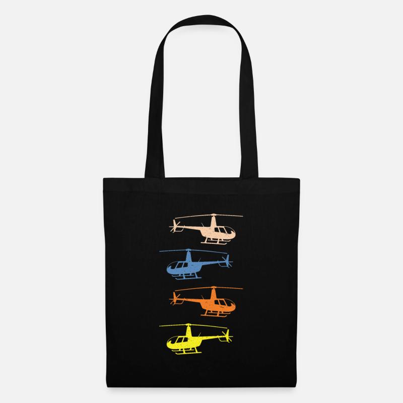 R44 Hubschrauber Helikopter Fluglehrer Flugschüler - Stoffbeutel - Schwarz