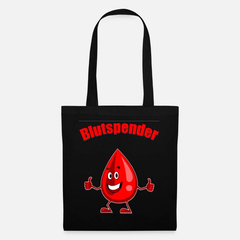 Blutspender Blutspende Geschenkidee Geschenk - Stoffbeutel - Schwarz