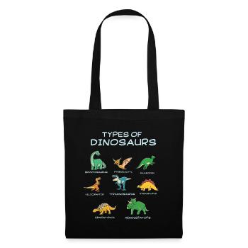 Dinosaurus all types - Stoffbeutel - Schwarz - Vorne