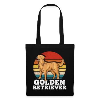 Golden retriever - Sac en tissu - noir - Devant