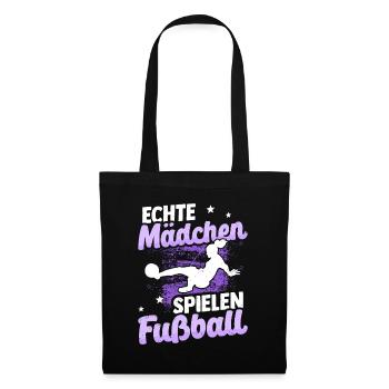 De vraies filles jouent au football cadeau de joueur de football - Sac en tissu - noir - Devant