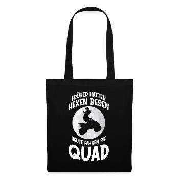Quadfahrerin Hexen Spruch Geschenk Frauen Quad ATV - Stoffbeutel - Schwarz - Vorne