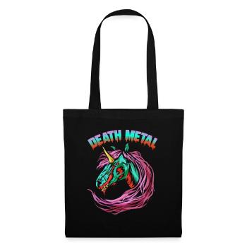 Conception arc-en-ciel de style zombie licorne de la mort - Sac en tissu - noir - Devant