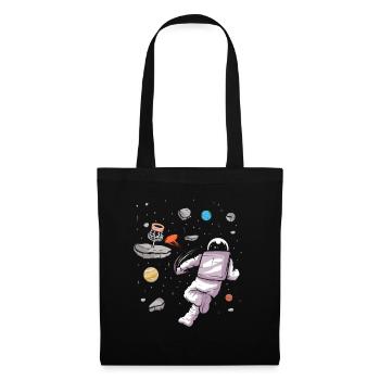 Astronaute de golf de disque dans la conception de golfeur de disque spatial - Sac en tissu - noir - Devant