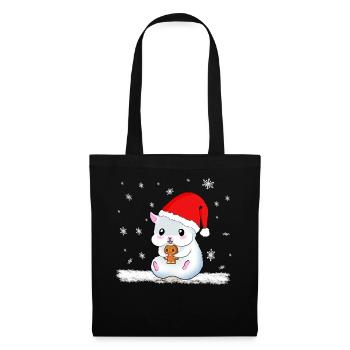 Cadeau de Noël Biscuit Snow pour hamster - Sac en tissu - noir - Devant