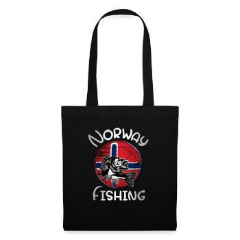 Pêche en Norvège - Sac en tissu - noir - Devant