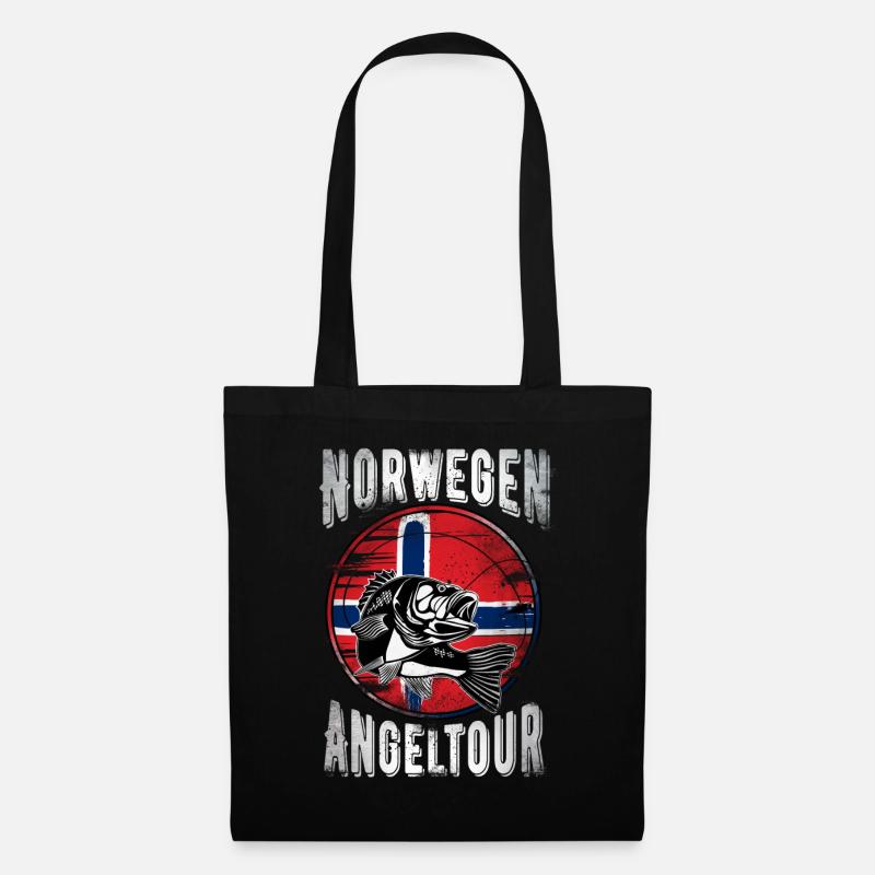 Norwegen Angeltour - Stoffbeutel - Schwarz