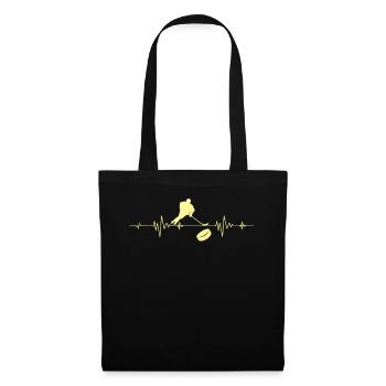 Heartbeat ice hockey hockey player heartbeat EKG - Tote Bag - black - Front