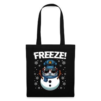 Kapitän Frost Schneemann Polizei Weihnachten - Stoffbeutel - Schwarz - Vorne