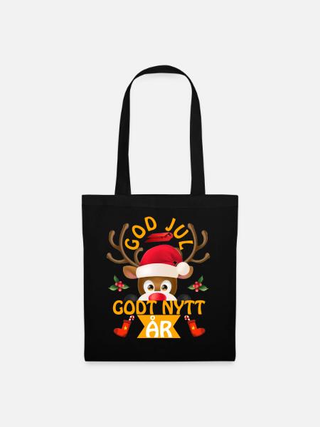 Weihnachten Weihnachten Weihnachten Weihnachten Weihnachten - Stoffbeutel - Schwarz