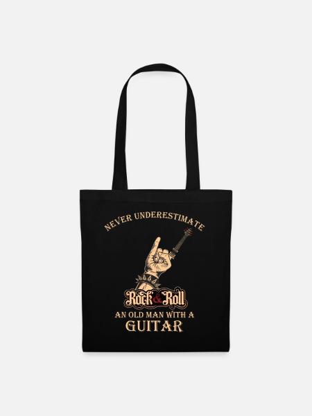 Never underestimate an old man with a Guitar - Stoffbeutel - Schwarz