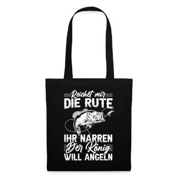 Reichet Mir Die Rute Angeln Angler Geschenk - Stoffbeutel - Schwarz - Vorne