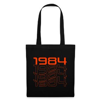 Neon 1984 Retro Liniendesign - Stoffbeutel - Schwarz - Vorne