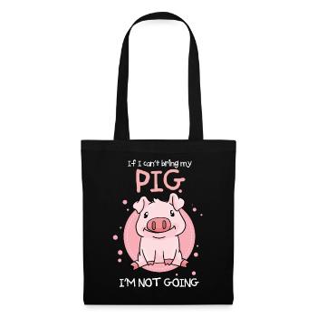 Porcelet Piggy Piggy - Sac en tissu - noir - Devant