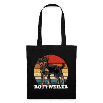 Rottweiler Rétro - Sac en tissu - noir - Devant