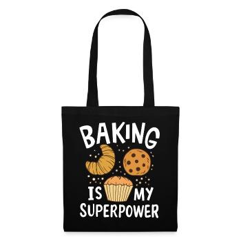 Backen Bäcker - Stoffbeutel - Schwarz - Vorne