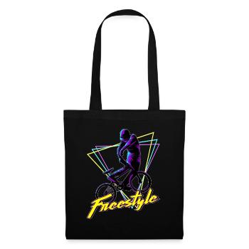 BMX Halfpipe Freestyle Stunt Vaporwave Geschenk - Stoffbeutel - Schwarz - Vorne