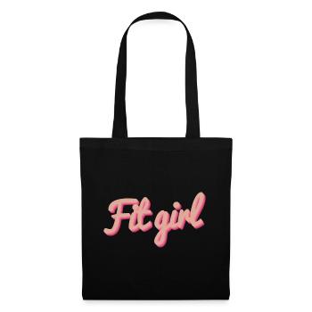 Fitgirl Rosa 3D Script - Stoffbeutel - Schwarz - Vorne