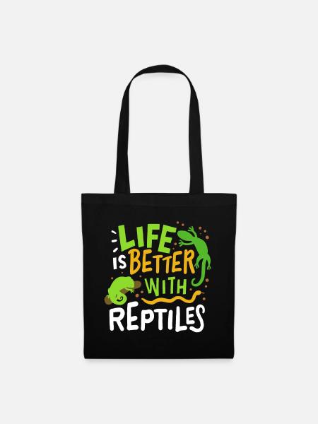 Reptilien Eidechse - Stoffbeutel - Schwarz