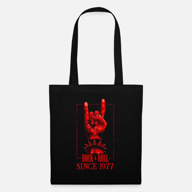 Rock & Roll Since 1977 - 43. Geburtstagsgeschenk - Stoffbeutel - Schwarz