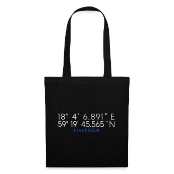 Stockholm Sweden Gps Coordinates - Tote Bag - black - Front
