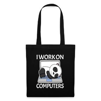 Cadeau pour homme programmeur nerd informatique - Sac en tissu - noir - Devant