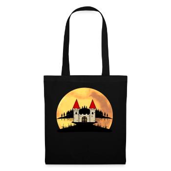 Mittelalter Burg Festung Natur Fantasy - Stoffbeutel - Schwarz - Vorne