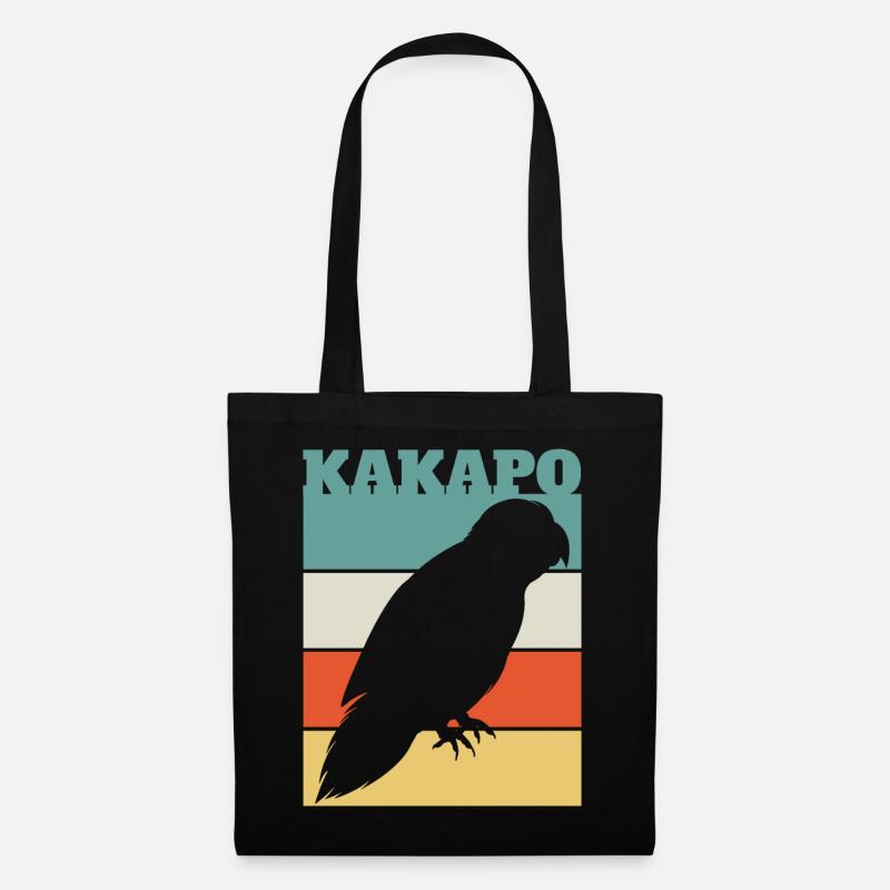 Kakapo Retro - Stoffbeutel - Schwarz