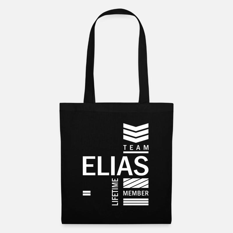 Elias personalisierter Name Geburtstagsgeschenk - Stoffbeutel - Schwarz