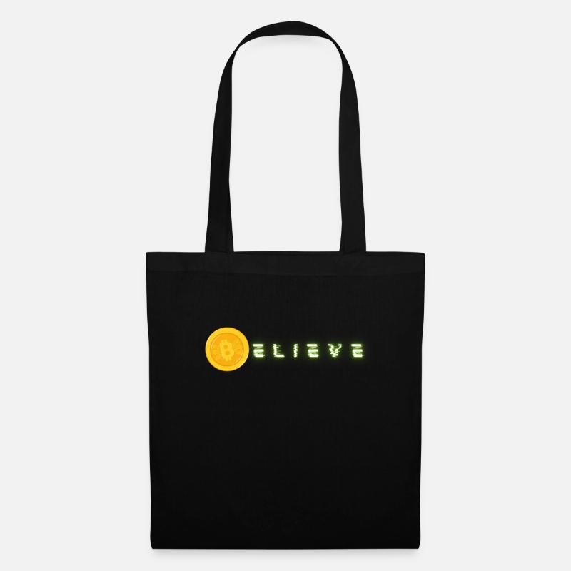 Bitcoin BTC Crypto Cryptos Trading HODL Believe - Tote Bag - black