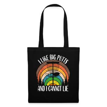 Disc Golf Spruch I Like Big Putts And I Cannot Lie - Stoffbeutel - Schwarz - Vorne