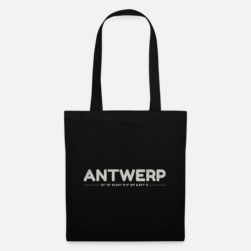 Antwerp Antwerp Gps Coordinates - Tote Bag - black